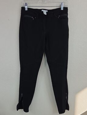 H&M Black Moto Pants with Zip Details